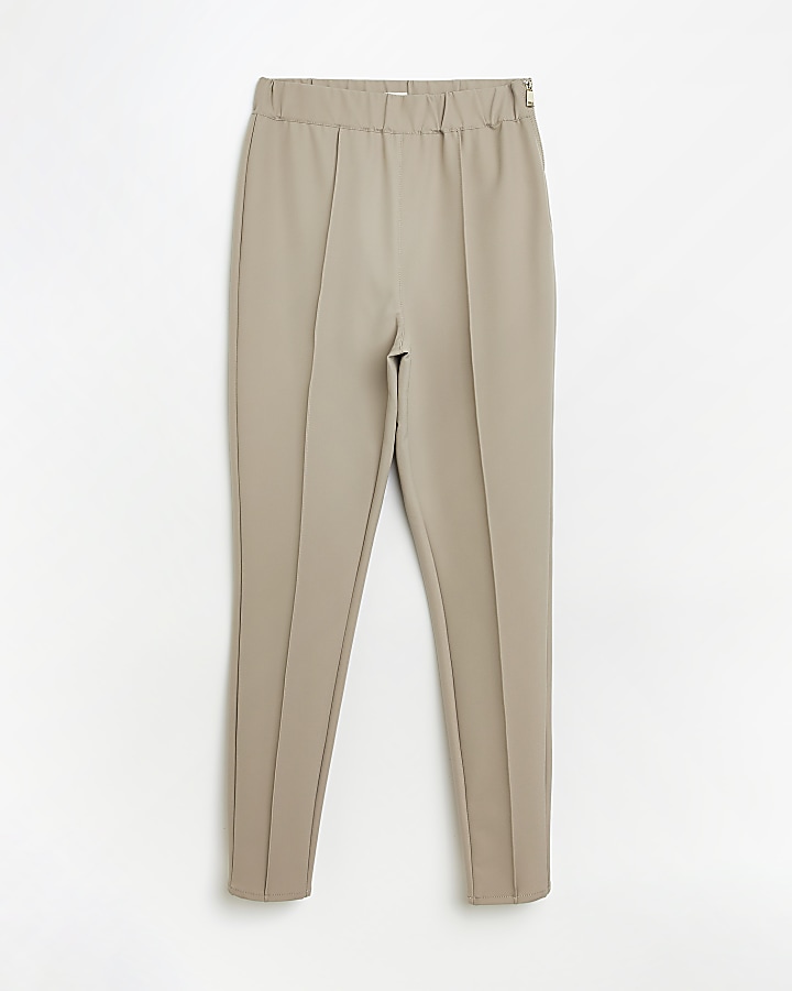 Stone zip skinny trousers
