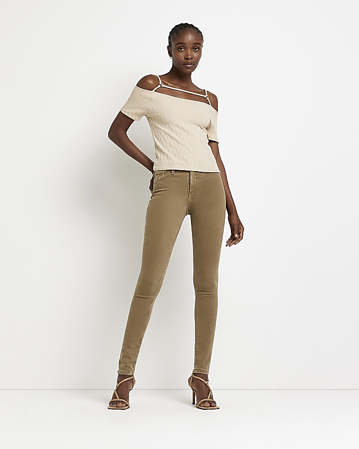 Brown Molly mid rise skinny jeans