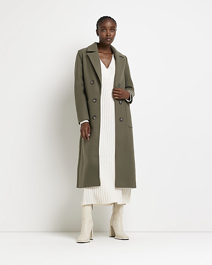 Khaki longline coat