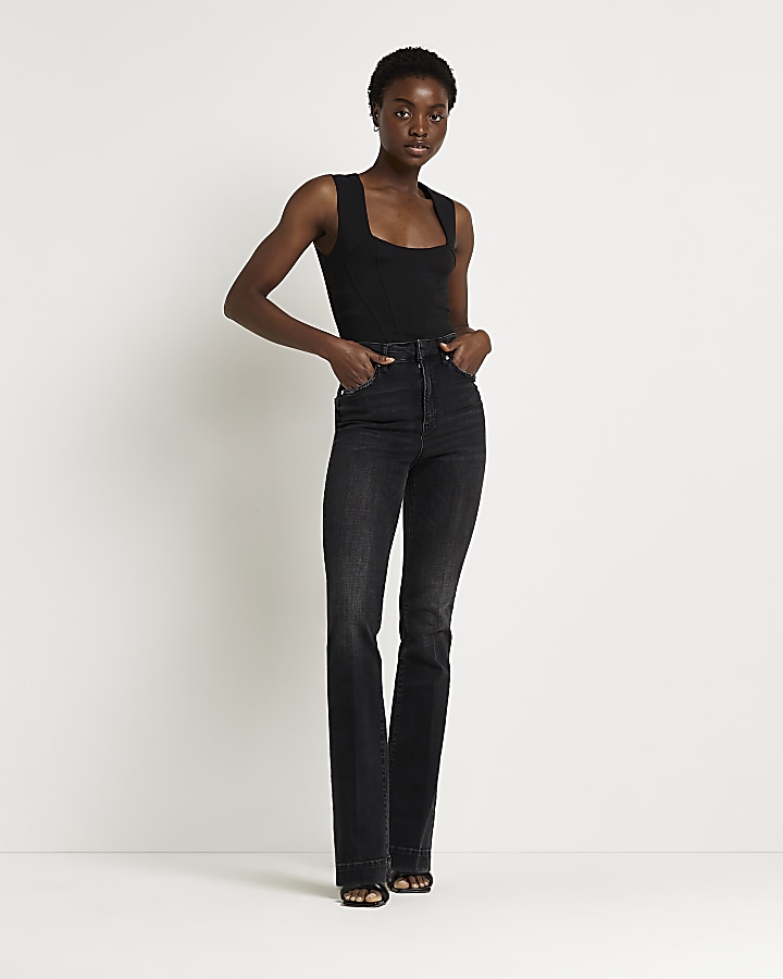 Black flared jeans