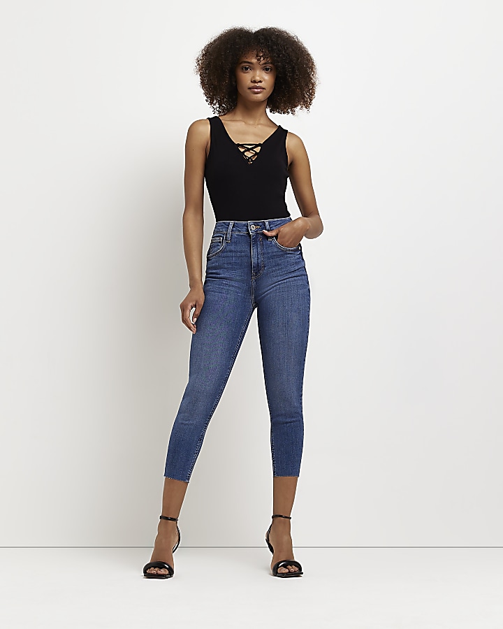 Stretch sales cropped jeans