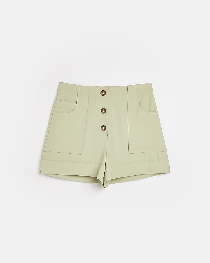 Green high waisted shorts