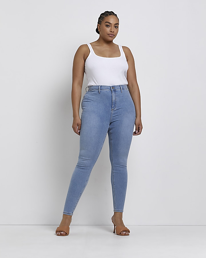 Plus blue high waisted jeggings