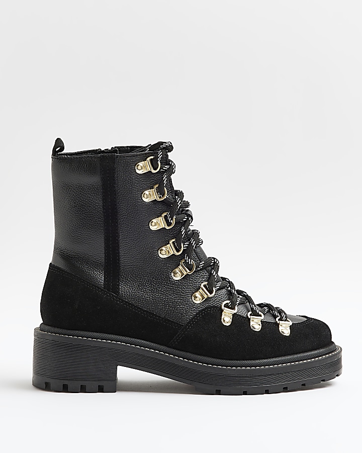 Black suede store lace up boots