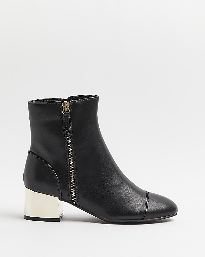 Black side zip ankle boots sale