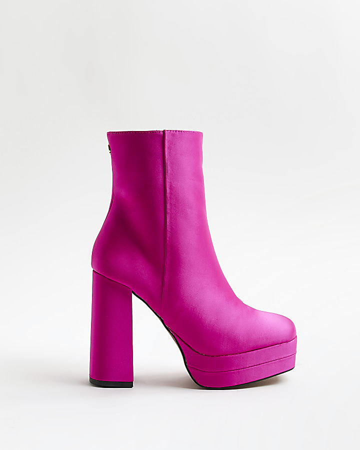 River island pink cheap ankle boots