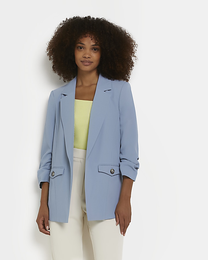 River island clearance ruched sleeve blazer