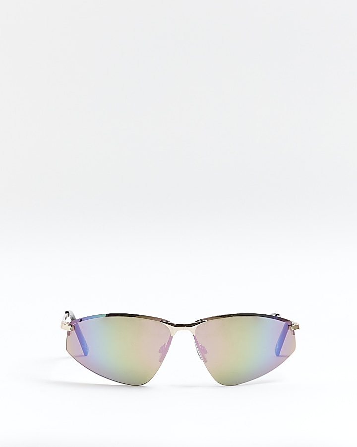 Silver mirrored slim sunglasses