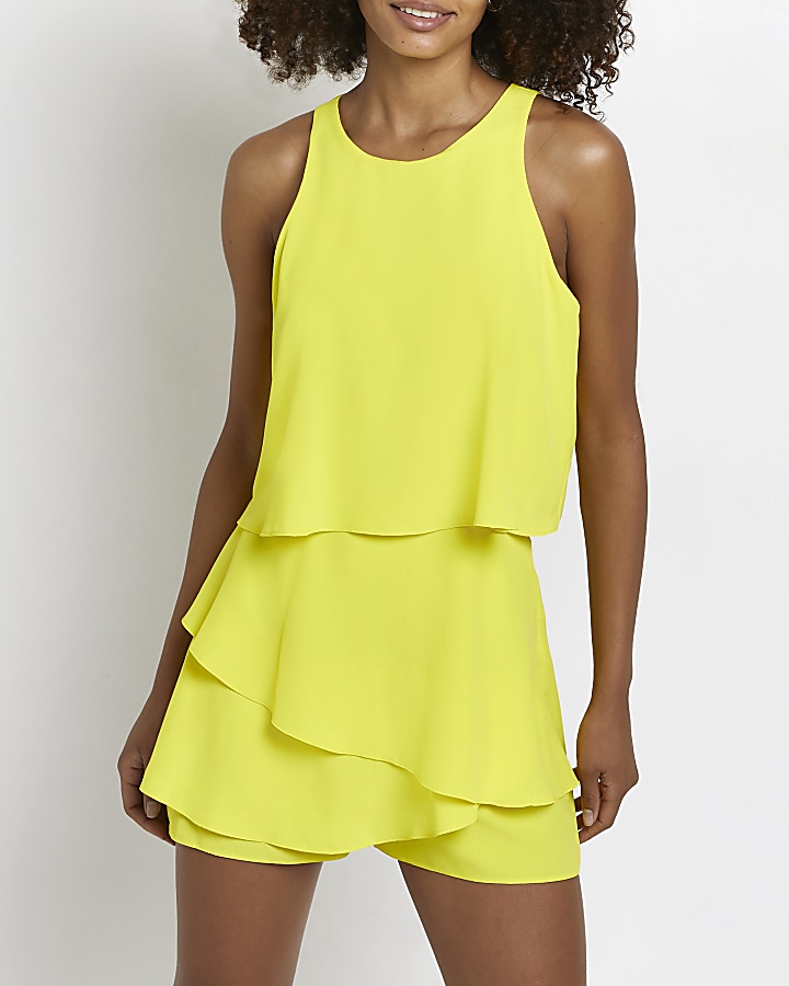 Yellow layered playsuit