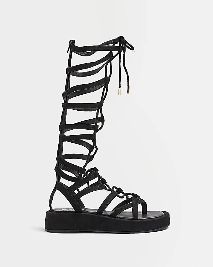 River island black gladiator 2024 sandals