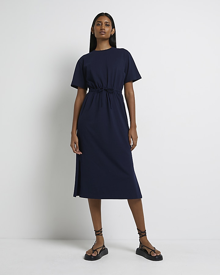 T shirt dress with cheap drawstring waist