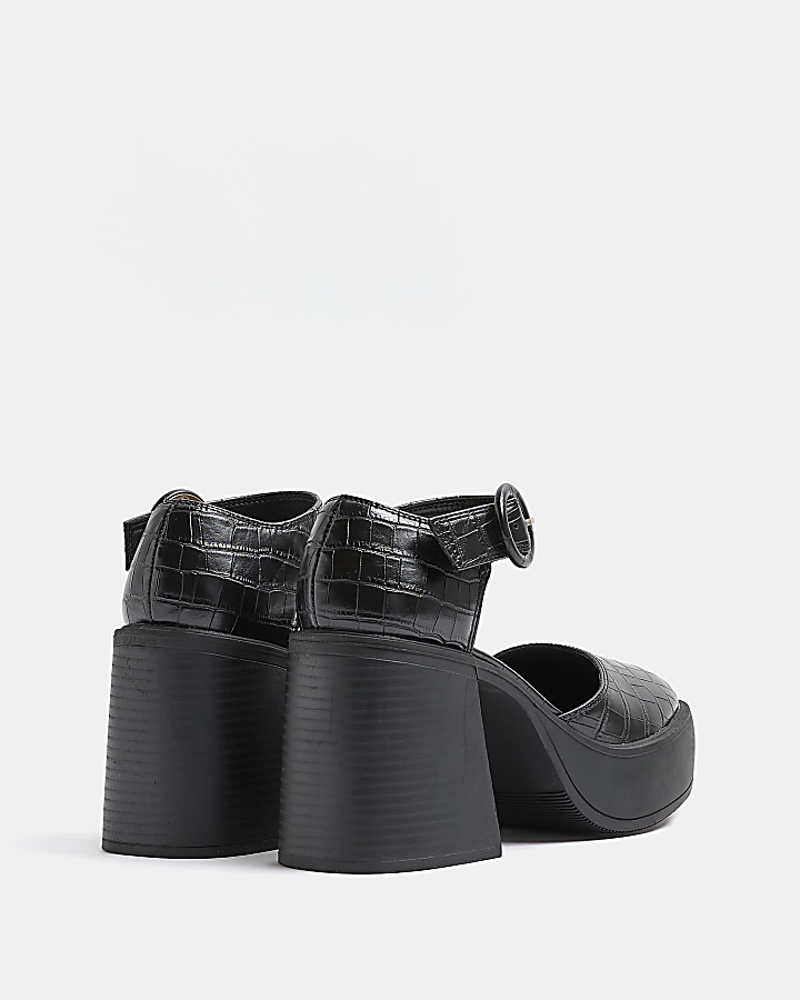 Black platform mary jane shoes