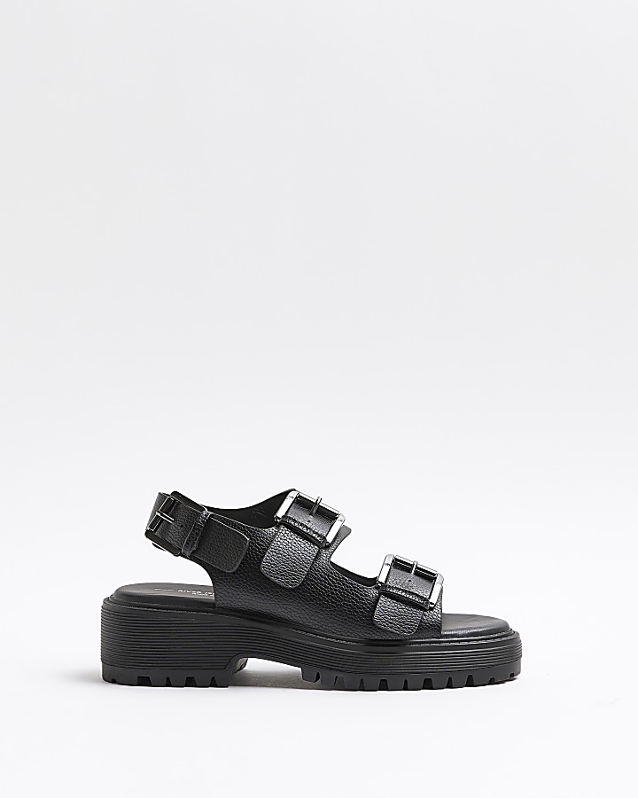 Black wide fit flatform dad sandals