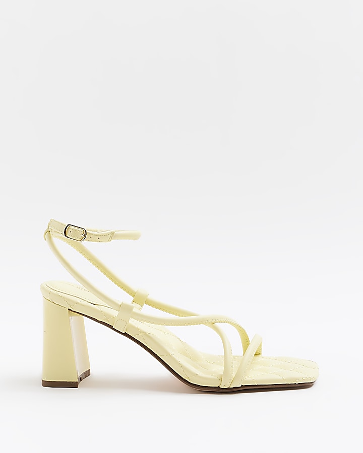 Yellow low hot sale heel sandals