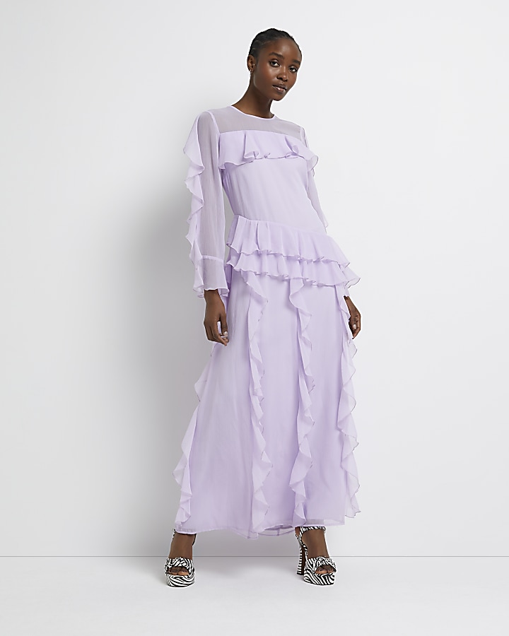 Ruffle shift outlet dress