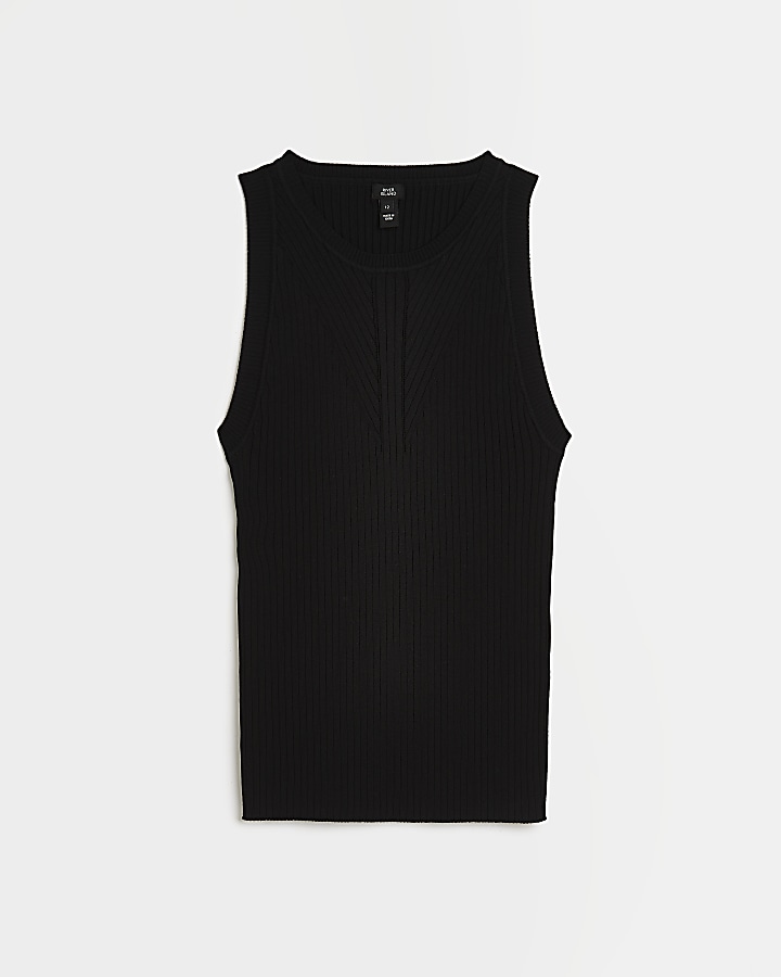 Black knitted vest top