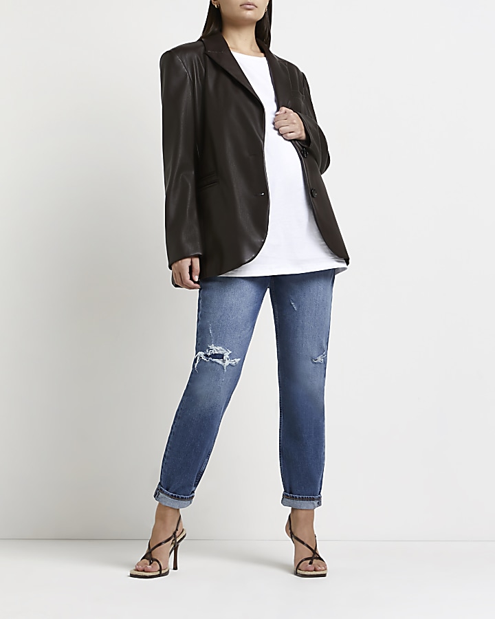 River island ripped mom hot sale jeans