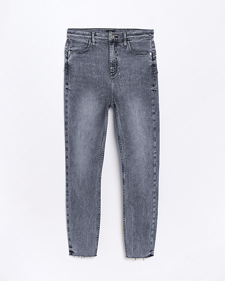 Grey high waisted bum sculpt skinny jeans