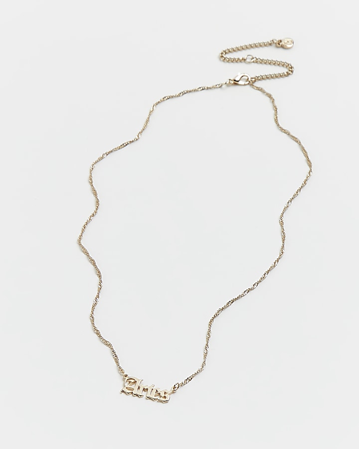 Gold 'Aries' horoscope necklace