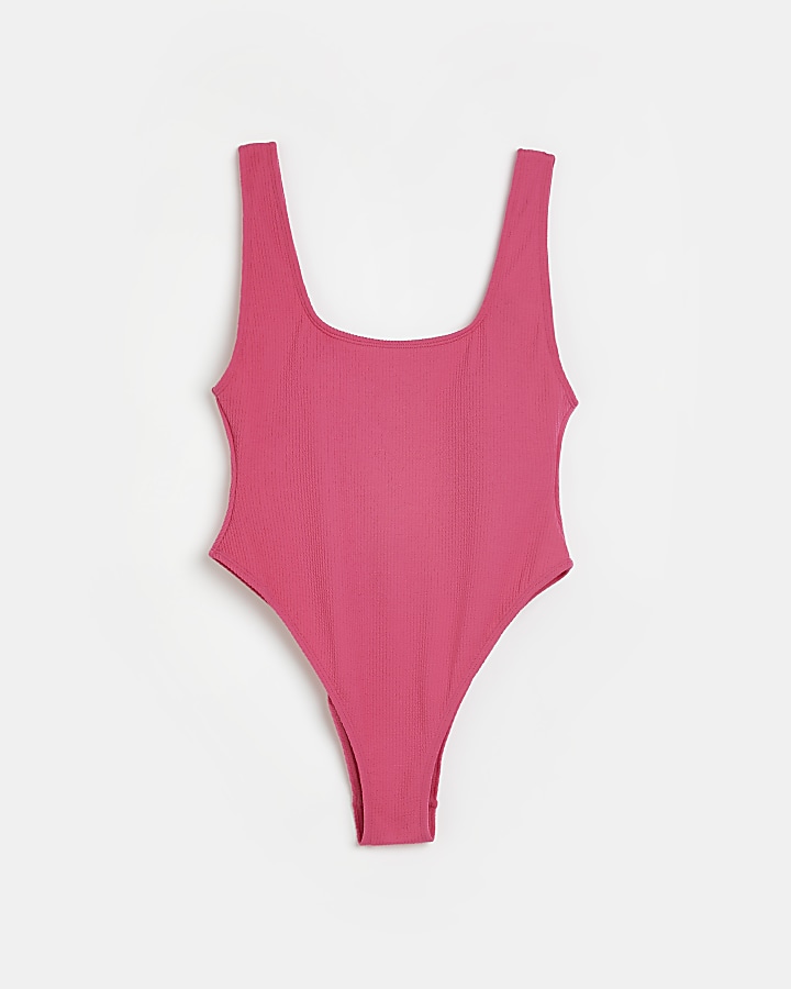 Pink textured swimsuit