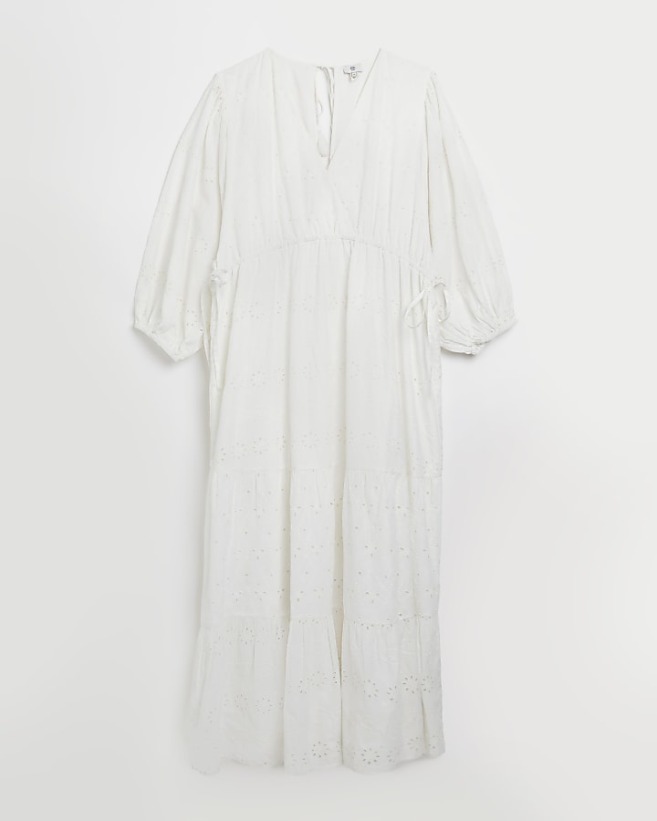 Plus white broderie maxi dress