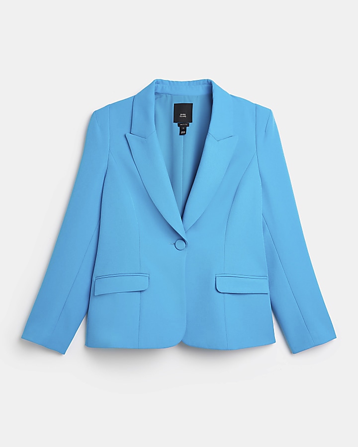 Petite blue tailored blazer