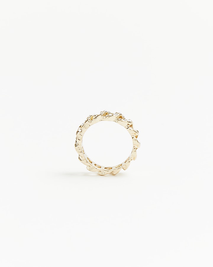 Gold diamante chain chain ring
