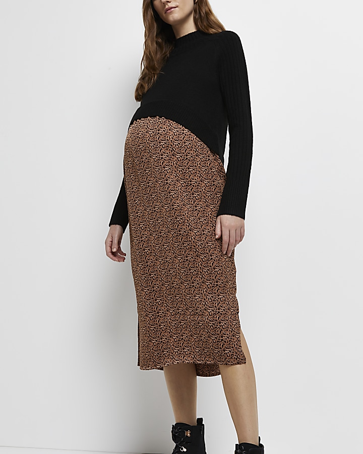 Leopard maternity pencil skirt sale