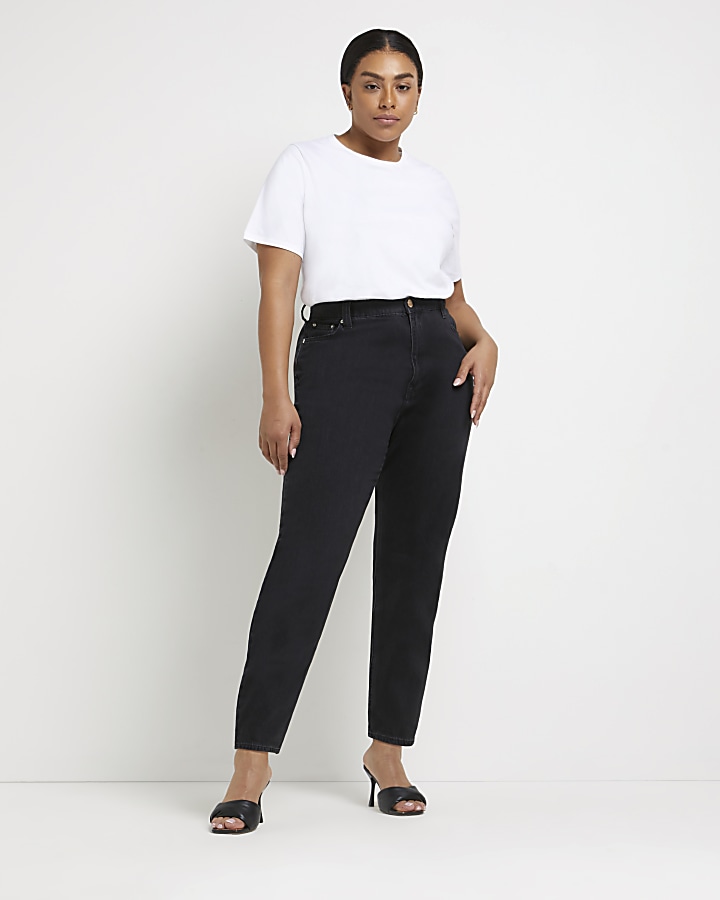 Stretchy black hot sale mom jeans