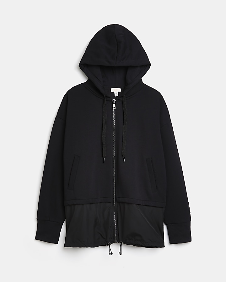 Black RI Active zip up hoodie