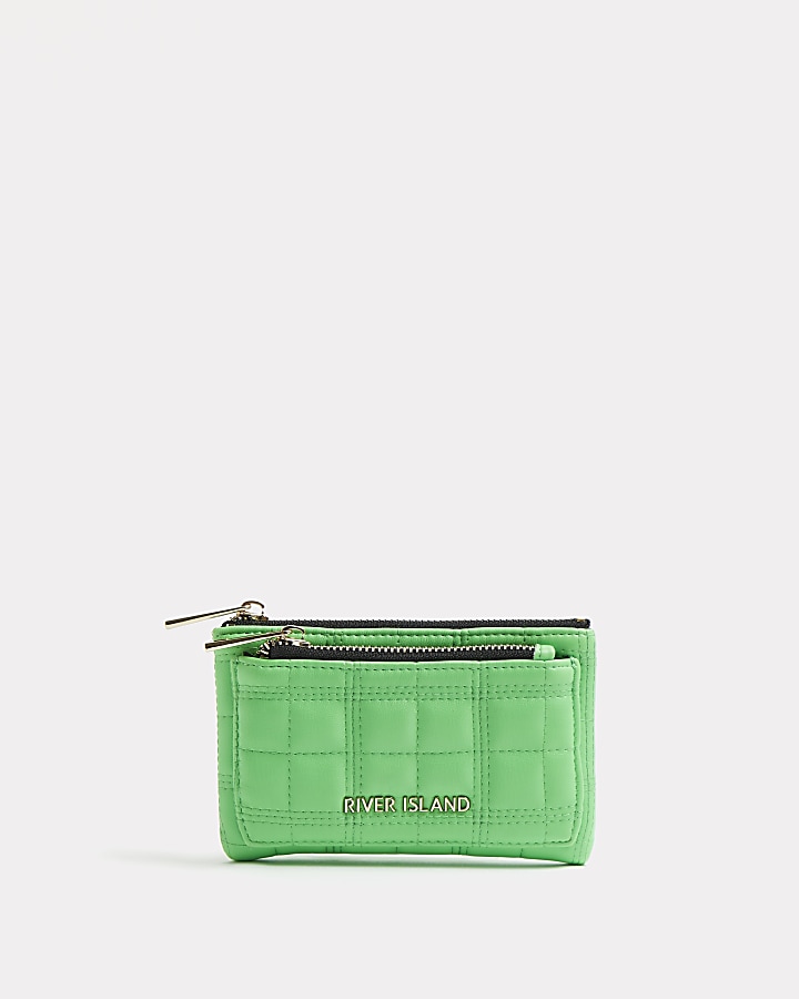 Green quilted purse