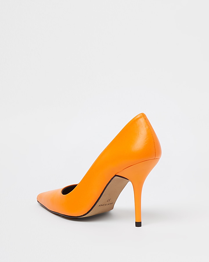 Orange court heel shoes