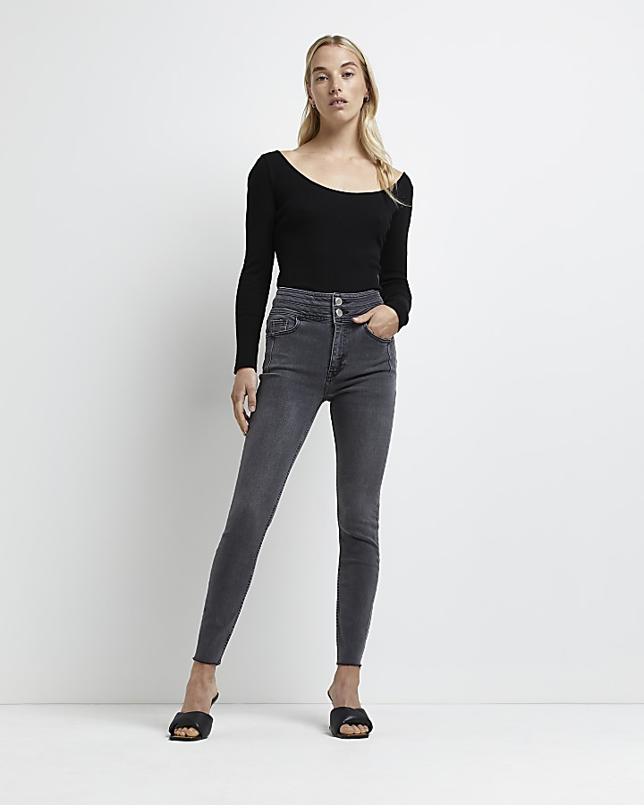 Black high waisted skinny jeans