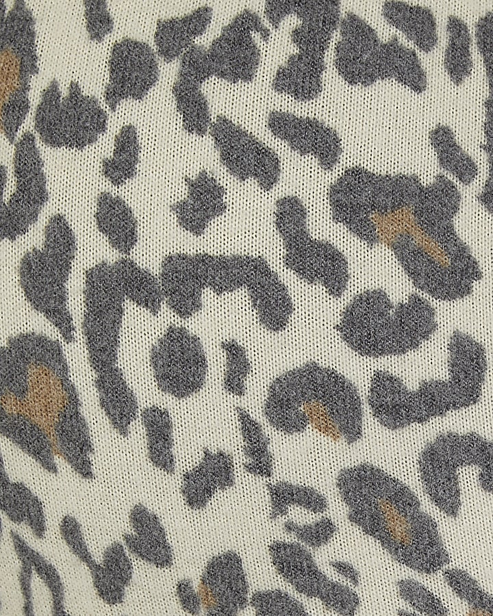 Beige leopard print maternity leggings