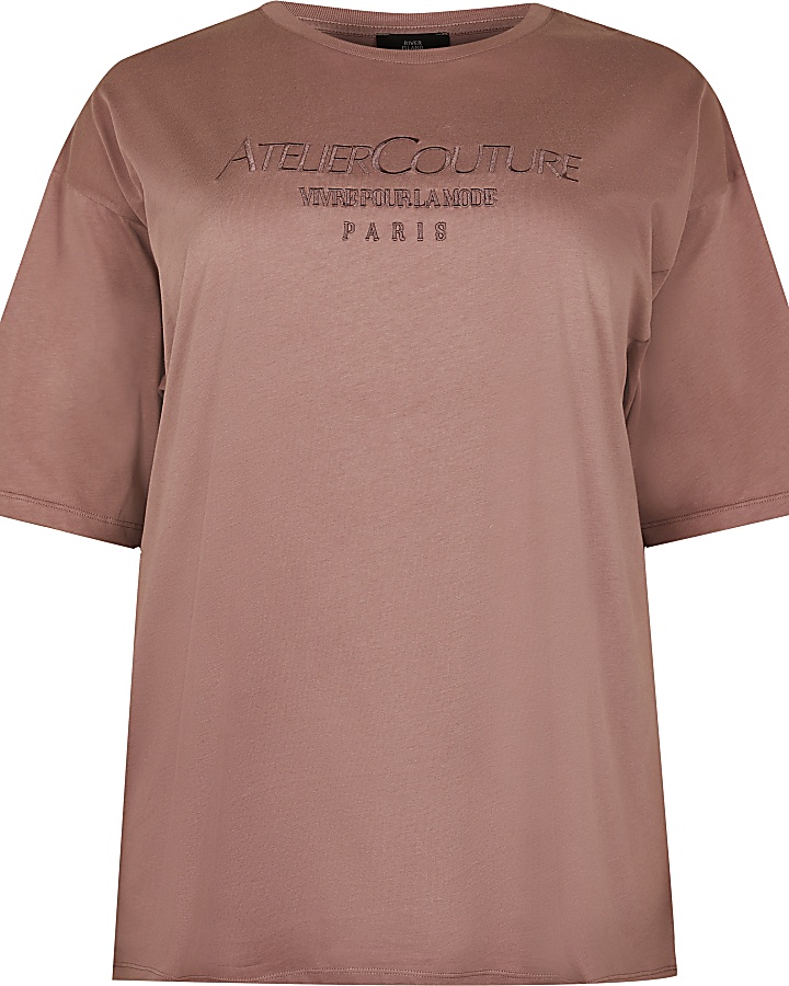 Plus brown 'Atelier Couture' t-shirt