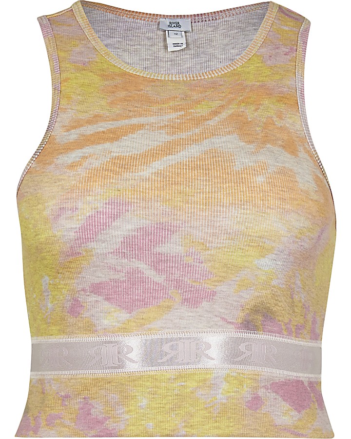 Pink Intimates tie dye ribbed racer top