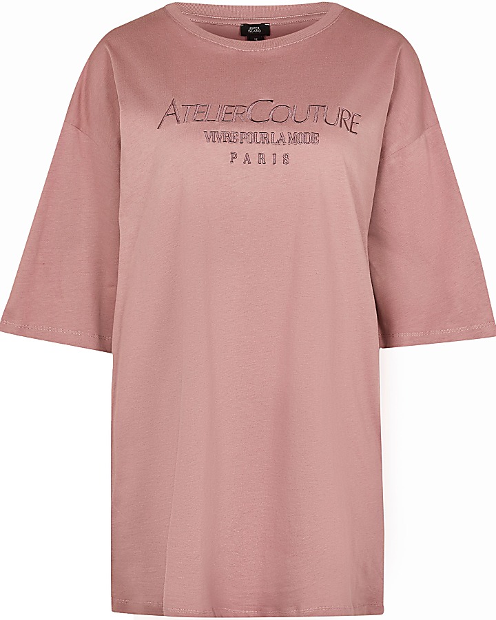 Pink 'Atelier Couture' oversized t-shirt