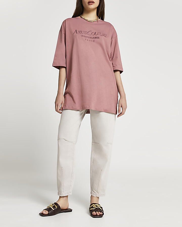 Pink 'Atelier Couture' oversized t-shirt