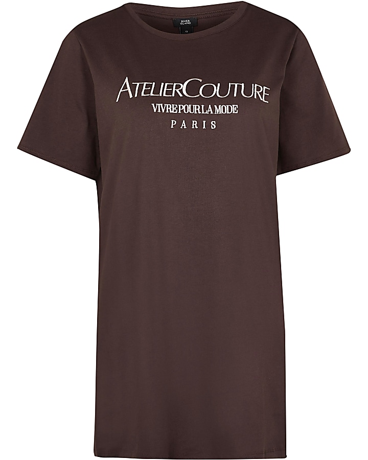 Brown 'Atelier Couture' oversized t-shirt