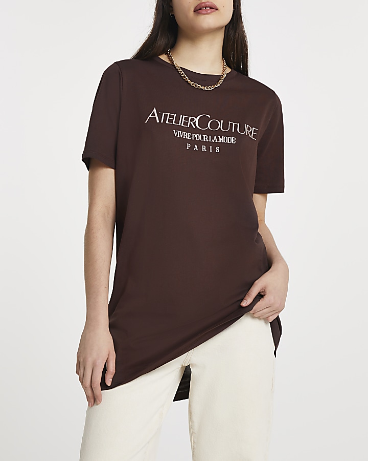 Brown 'Atelier Couture' oversized t-shirt