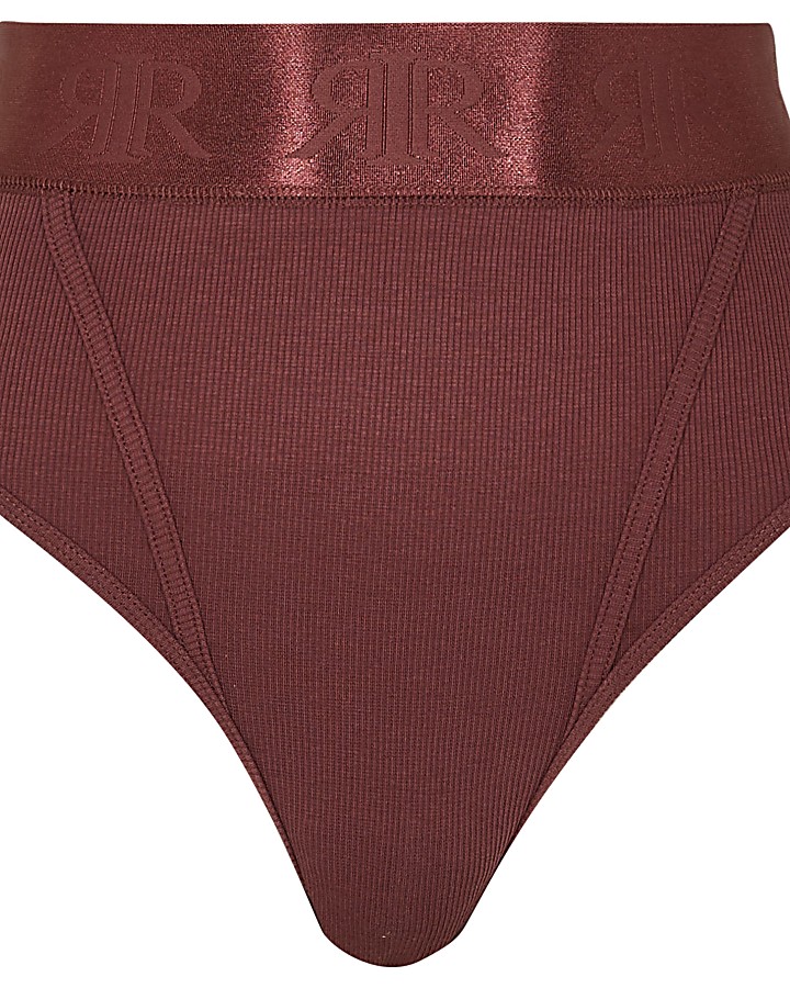 Brown ribbed knickers
