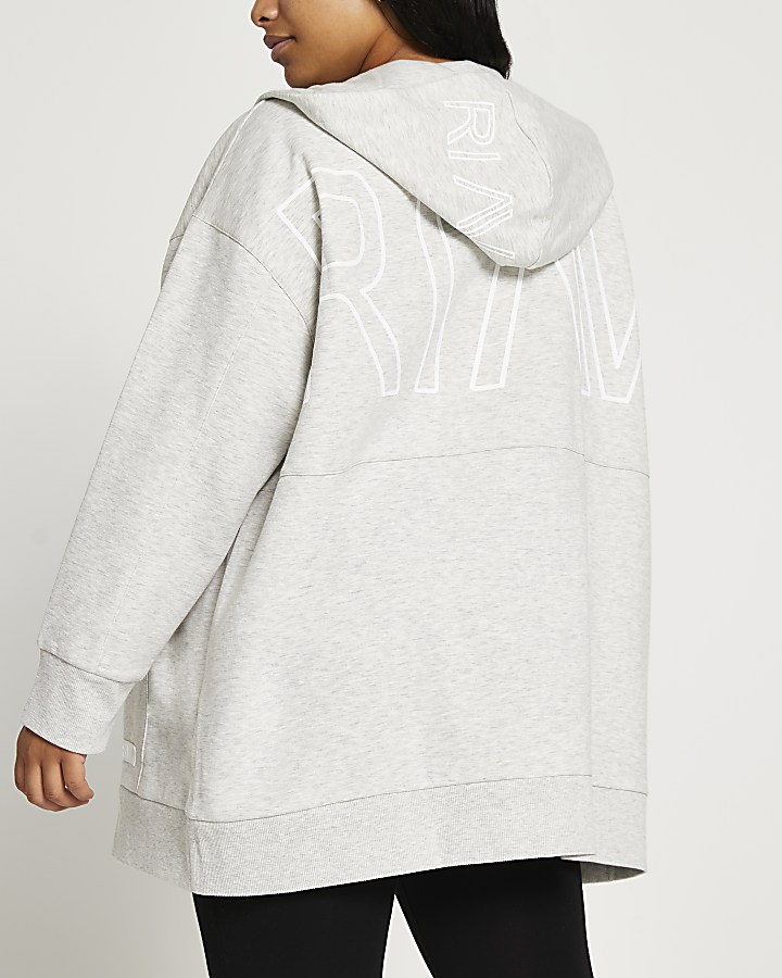 Plus grey RI Active zip up hoodie