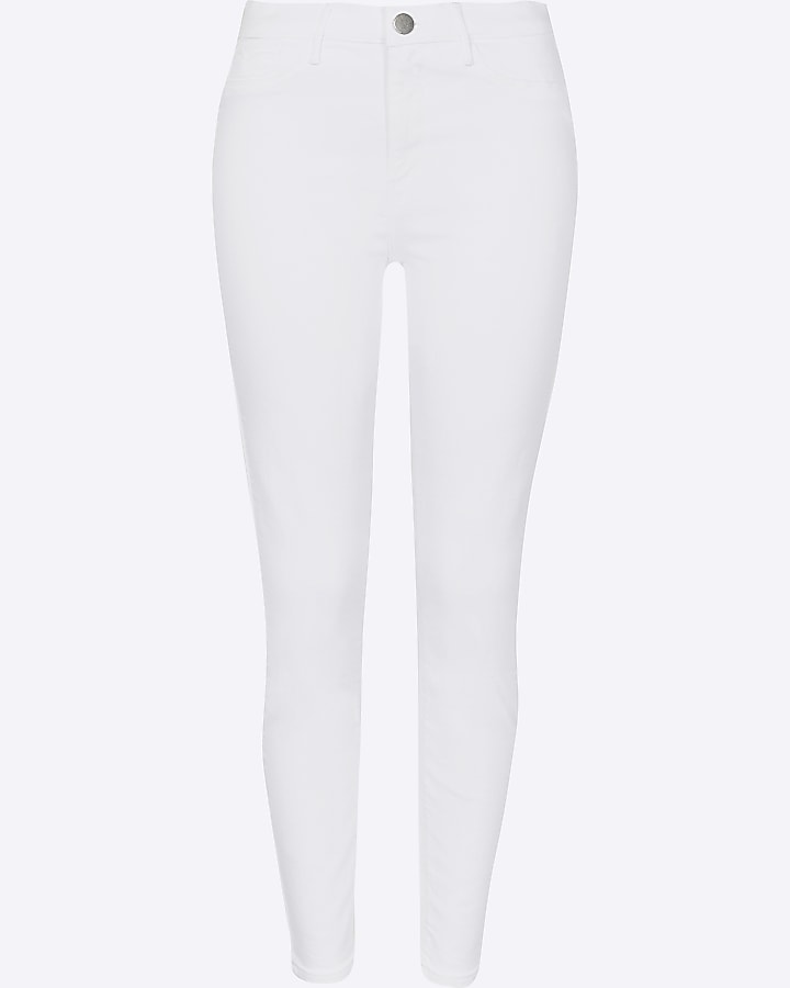 White Molly mid rise bum sculpt skinny jeans