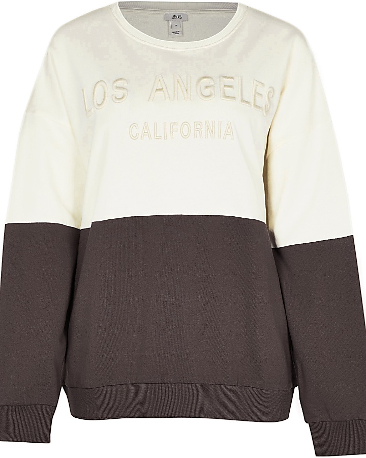 Brown Los Angeles colour block sweatshirt