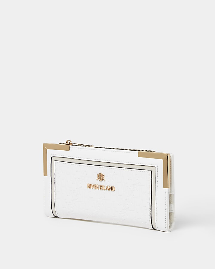 White embossed purse