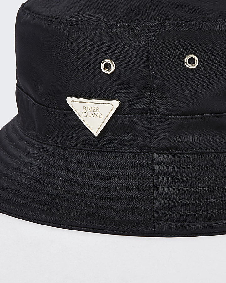 Black nylon RI bucket hat