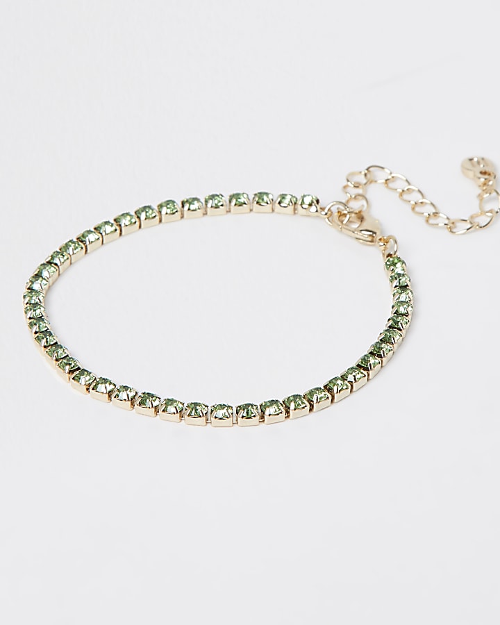 Green stone tennis bracelet