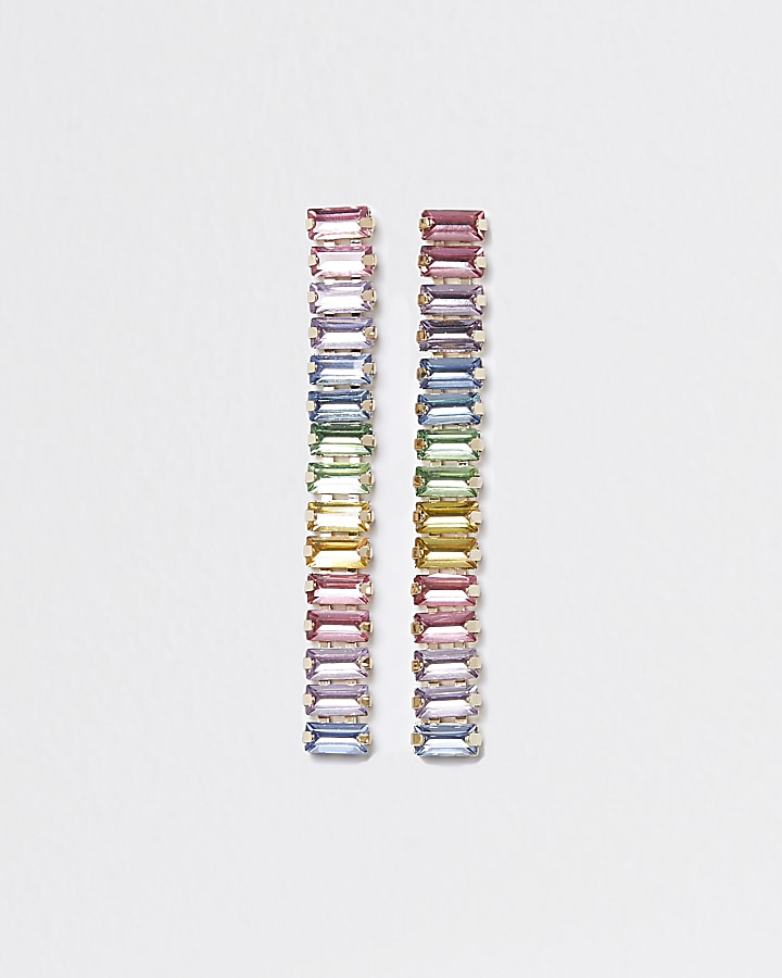 Multi coloured drop earrings