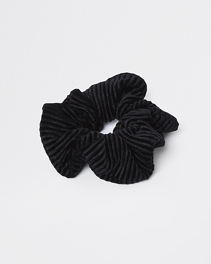 Black velvet hair scrunchie