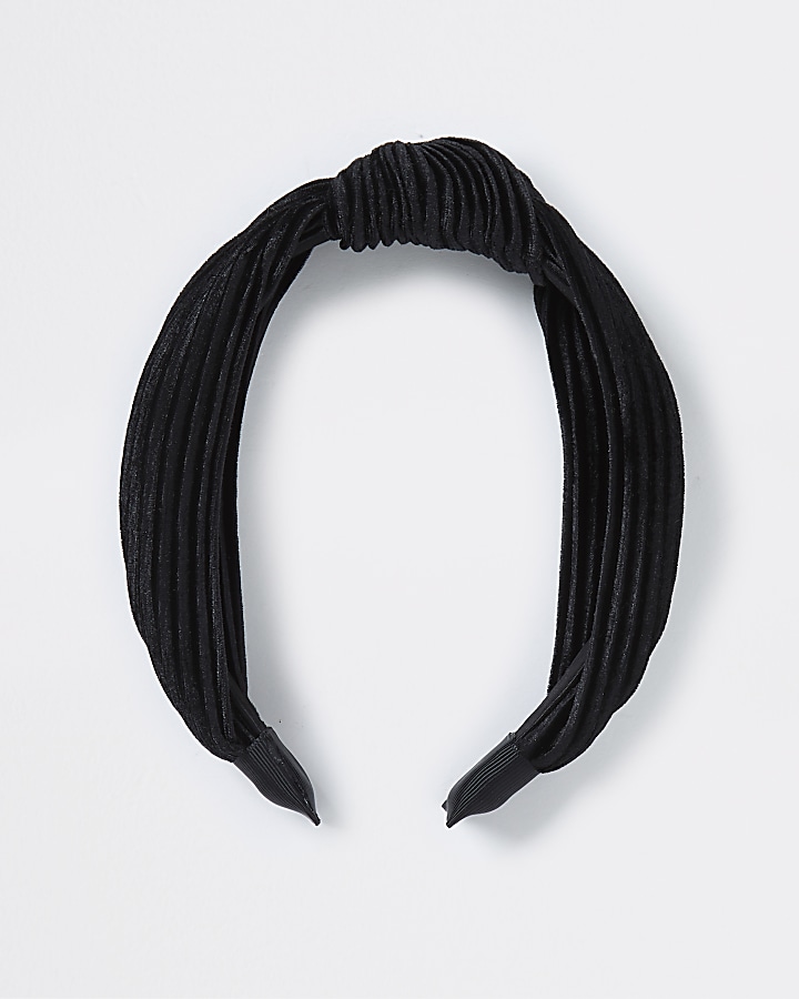 Black textured knot Alice band